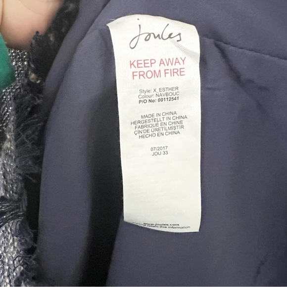 Joules Esther Navy Tweed 3/4 Sleeve Shift Dress Size 14 - Picture 3 of 7